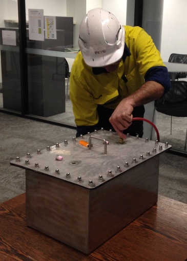 The sealing of the time capsule, which will be repositioned in front of the Exhibition Building within the redeveloped Darling Harbour Live precint